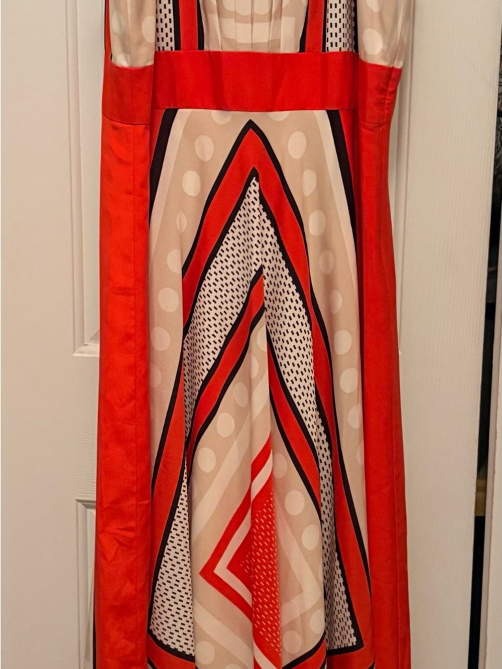 Eliza J Red and Cream Graphic Print Maxi Dress